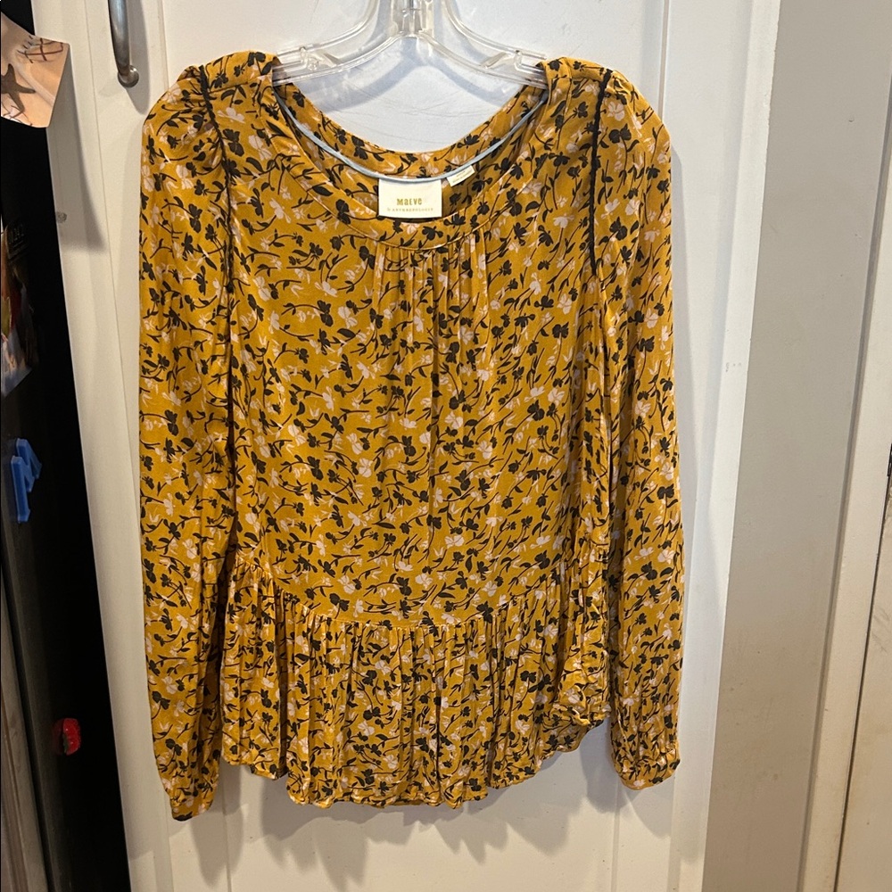 Maeve Mustard Floral Blouse